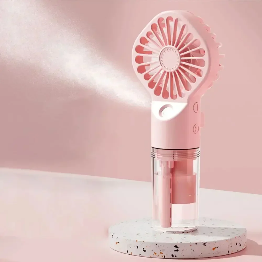 Portable Mini Spray Fan with 4 Speeds and USB Rechargeable
