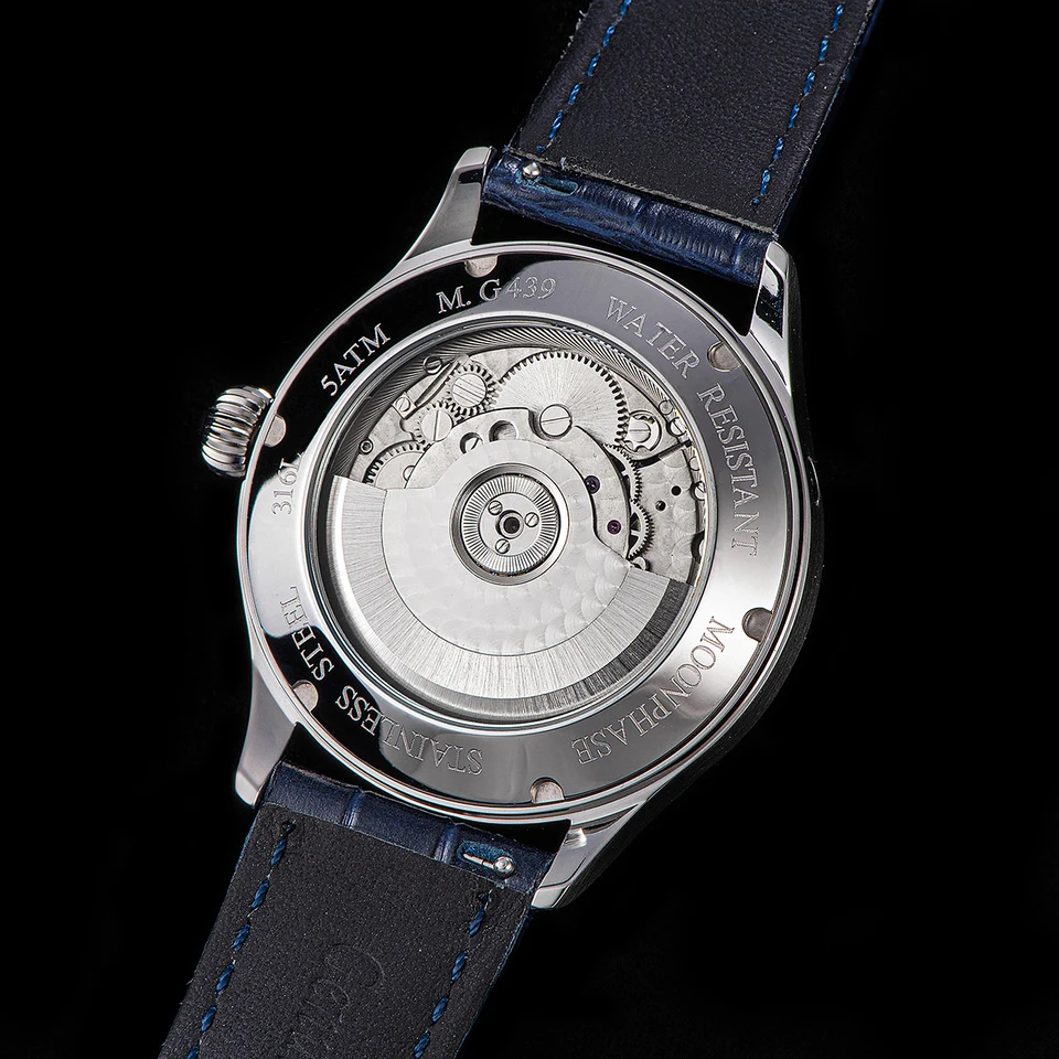 Sugess Moonphase Watch of Men 40mm Automatic Mechanical