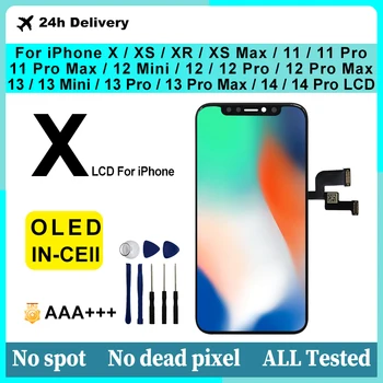 Numériseur d’écran tactile 3D OLED pour iPhone, écran LCD pour iPhone X Display, Poly XS MAX, 11, 11Pro, 12 Pro Max, 13 Mini, 14 Pro