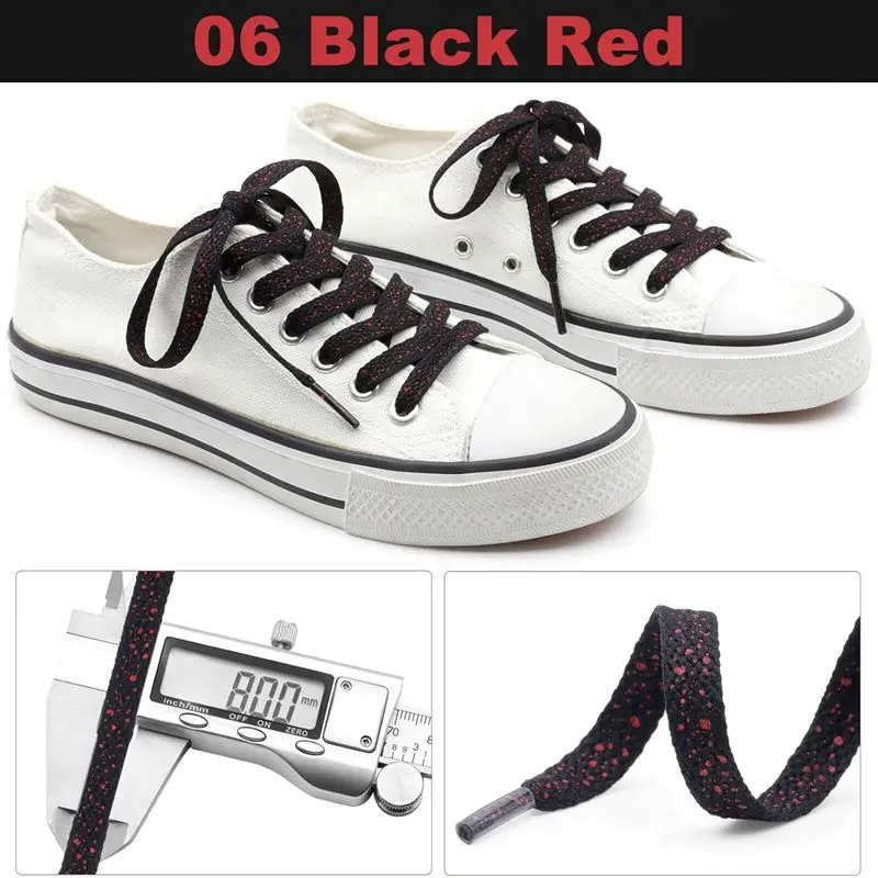 1 Paar flache Schnürsenkel für Sneakers, flache Schnürsenkel mit Tintenspritzer-Aufdruck, farbig, sportlich, 0,8 cm Breite, für lässige Sneakers und Schuhe – Detail 13