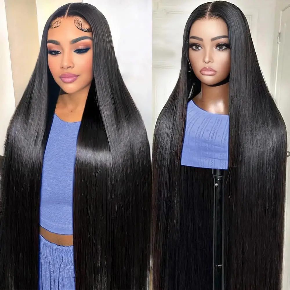 30 -42 Inches 13x6 HD Lace Frontal Wigs Bone Straight 13x4 13x6Lace Front Brazilian Pre Plucked Human Hair Wigs For Women 3