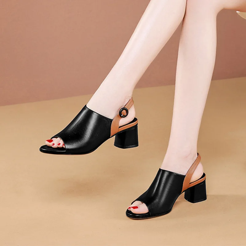 Heeled Sandals Summer Shoes for Women Pumps Peep Toe High Heels