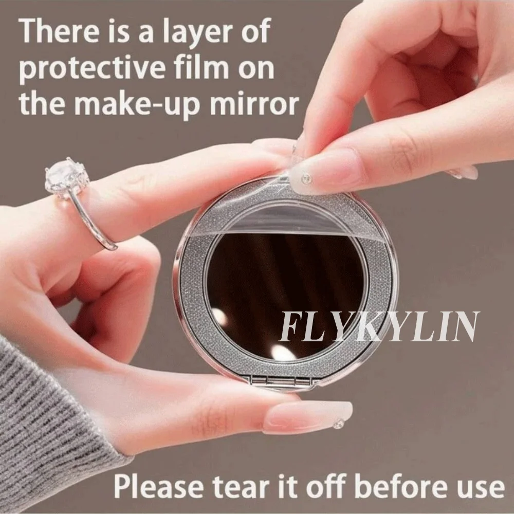 Transparent Protective Soft Shell with Pearl Bracelet and Mirror Holder