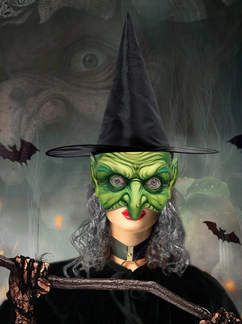 Brujas De Halloween Máscara De Bruja Vieja Fea Para Adultos, Aterradora, Látex C | Meses Caretas Halloween Realistas