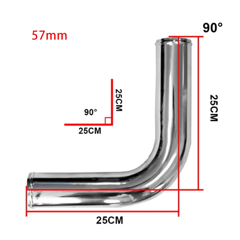 intercooler intake pipe 0/45/90/180 degree aluminum tube universal 2.25 Inch "57mm intercooler cold intake pipe racing turbo high flow