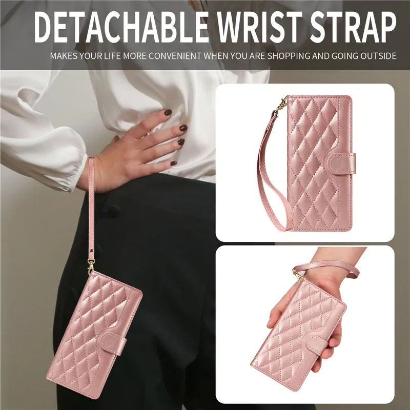 Leather Lanyard Wallet Crossbody Flip Phone Case