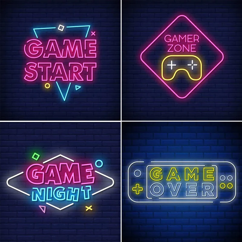 LEDウォールライト,プレイルーム,ゲームゾーン,ネオンサイン,男の子と