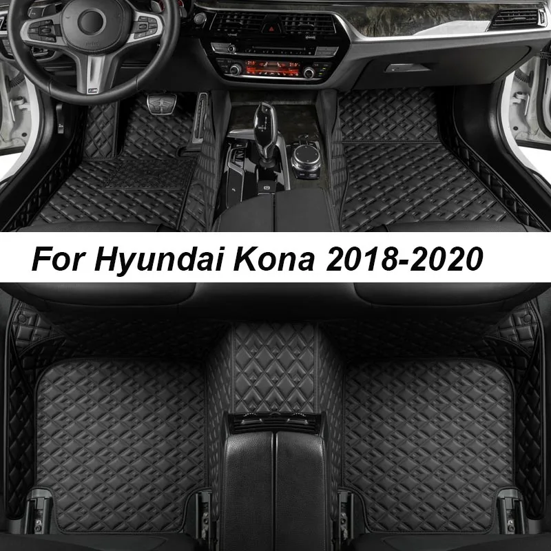 Custom Luxury Floor Mats For Hyundai Kona 2018 2020 NO Wrinkles Car