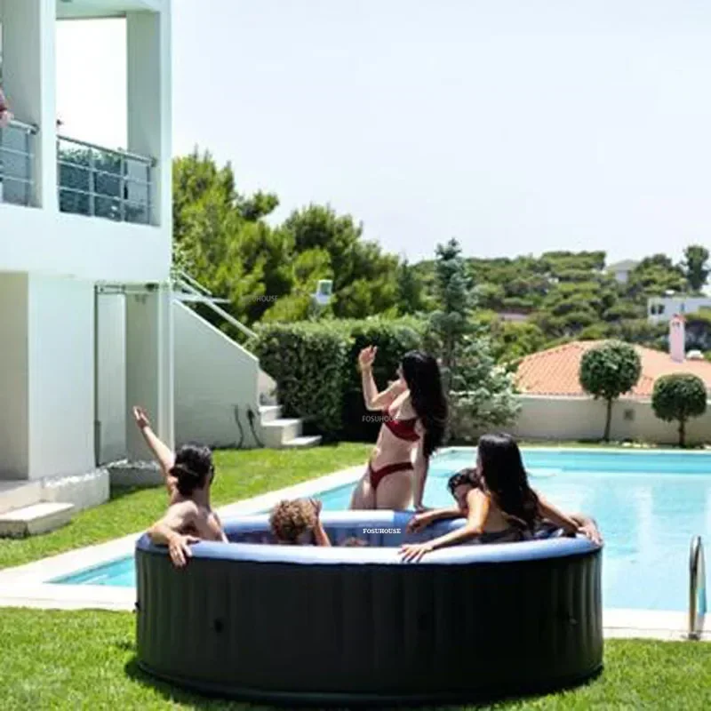 Household Inflatable Bathtub Aldult Heated Bathtub Sauna Bath Hot Spring Spa Courtyard Outdoor Portable Folding Jacuzzi X 5