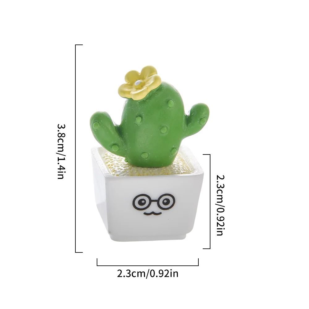 Juego de 4 piezas de adornos en miniatura para macetas de cactus, decoración  de coche de cactus, bonsái de resina, accesorios para salpicadero de coche,  decoración creativa para el hogar (verde) JAMW