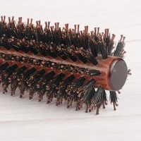 6 Style Natural Boar Bristle Hair Round Brush Wood Handle Round Barrel Hair Comb Hair Roller Brush Hairdressing Styling Tools 2