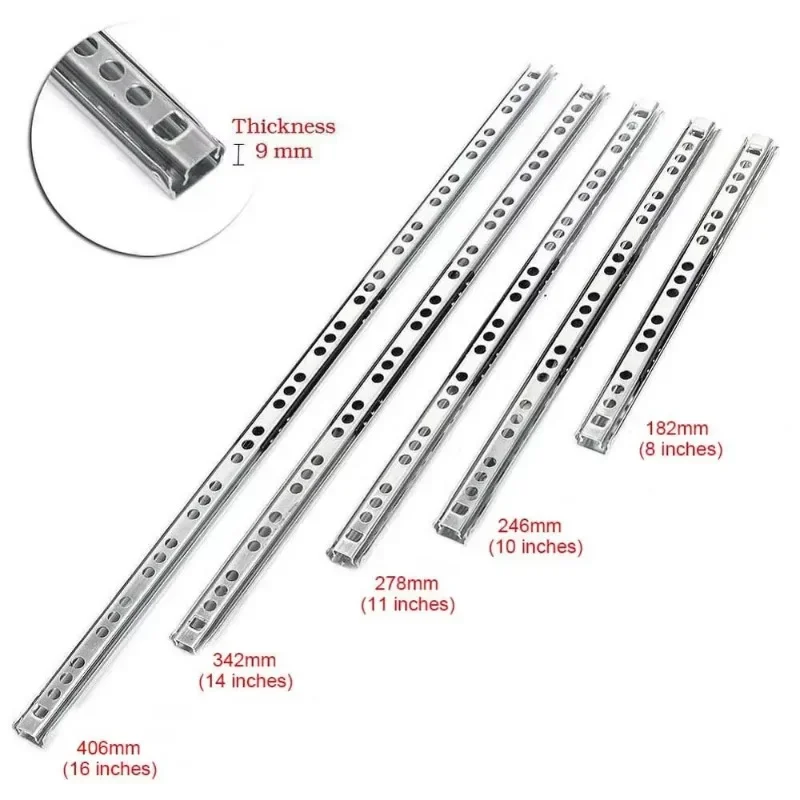 Drawer Slides 1Pair Drawer Slide Ball Guide Micro Two Sections 17mm Wide Steel Fold Drawer Steel Ball Slide Rail Furniture Hardware Fittings