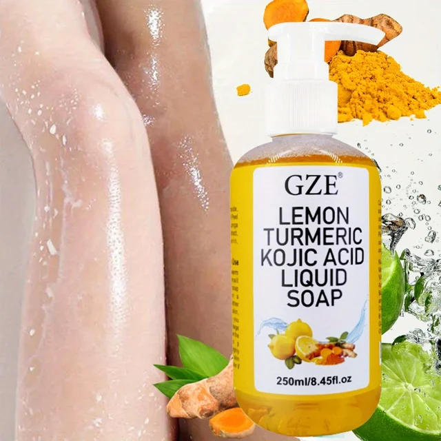 Greflective Glow Lemon Curmeric Kojic Acid Liquid Regina-Nettoyant pour la peau doux, éclaircissant et nourrissant, Curmeric 1