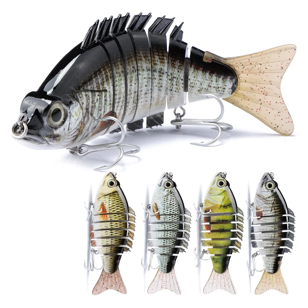 Agoie 152mm 56g Multi Jointed Fishing Lure Soft Tail Artificial Swimbait Crankbait Slow Sinking