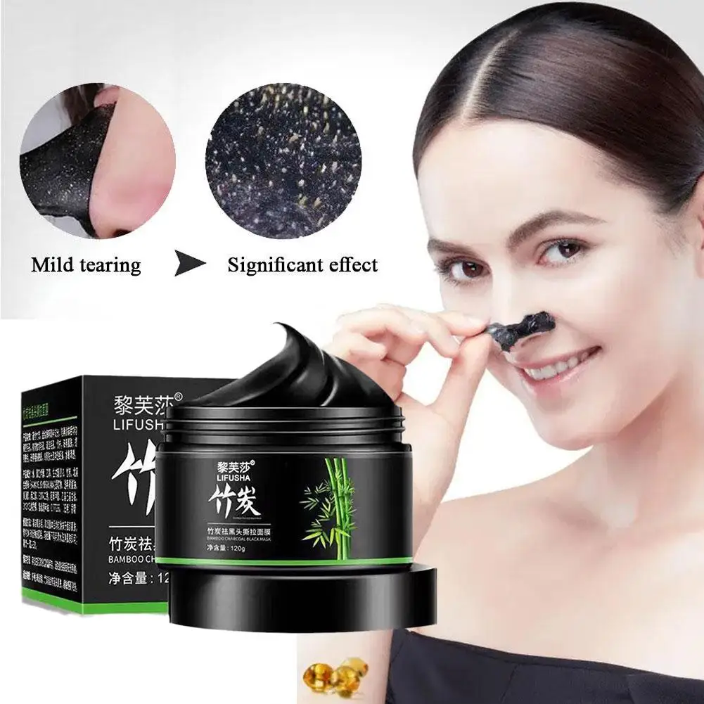 

Bamboo Charcoal Blackhead Acne Tear Mask Nasal Mask Mask Clean Oil Control Shrink Pores Face Deep Cleaning T-zone Care For T6I9