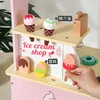 Kids Pretend Play Wooden Ice Cream Vending Cart Toy 5