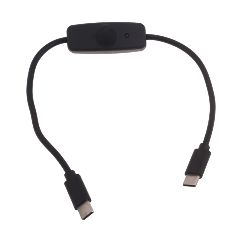 USB C Cable with ON/Off Button USB Type C Male to Male Power Cable with Switches for Cellphone Power Supply 31cm charging cable usb charging cable