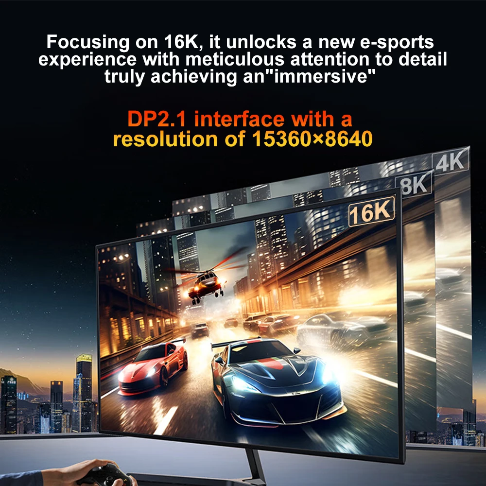 รูปสินค้า สาย Type-C ถึง DisplayPort 2.1 รองรับ 8K 60Hz และ 16K 30Hz