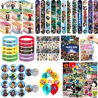Hot Roblox Party Favors Gifts Slap Bracelets Stickers Goodie Bag Fillers Supplies Children's Birthday Souvenirs Decoration Toys 1