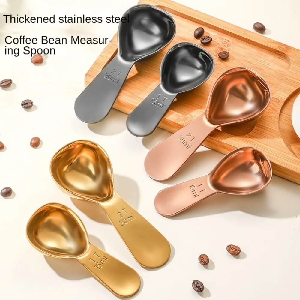 Premium Ergonomic Stainless Steel Coffee Scoops - 1 & 2 Tablespoon Options