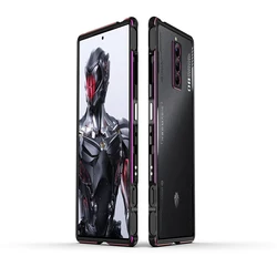 Aluminum Metal Frame Slim Bumper Case with Camera Protector for RedMagic 8 Pro Plus (Purple - blue)