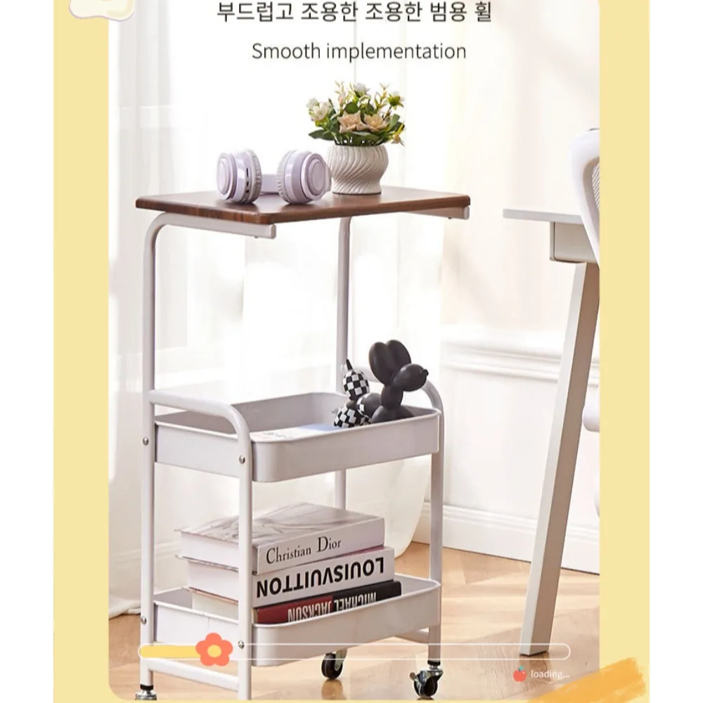 Mobile Storage Rack Floor Standing Multi-layer Bathroom Kitchen Living Room Storage Rack with Wheels