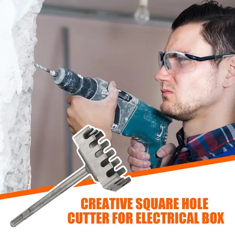 Square Hole Cutter Precise Slot Cutter For Electrical Boxes Portable Square Hole Puncher Cutout Saw For Electrician Tool