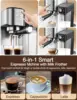 6-in-1 Espresso Coffee Machine Built-In Automatic Milk Frother,  Espresso & Cappuccino & Latte Maker with  Removable water tank 4
