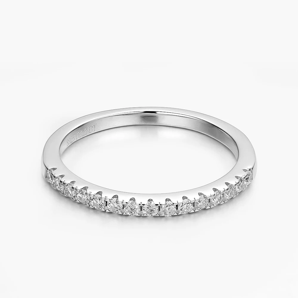 OEVAS Real Moissanite Band Ring 18K White Gold Color 100% 925 Sterling Silver for Anniversary Gifts Party Fine Jewelry silver ring,wedding rings,silver rings,moissanite ring,gemstone ring