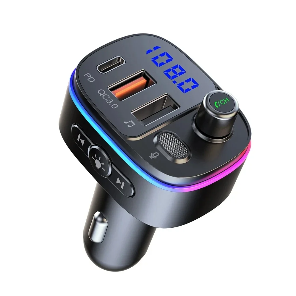 Bluetooth 5.3 FM Transmitter for Car, Stronger Dual Mics Deep Bass Sound ,  48W PD&QC3.0 Car Charger Bluetooth Adapter Mp3 Player - AliExpress