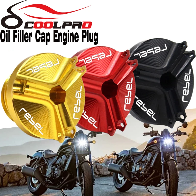 

Latest Accessories Motorcycle Aluminum Engine Oil Drain Filler Cover Cap For Honda Rebel 200 250 300 500 2017 2018 2019 2020