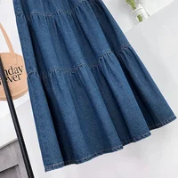 High waisted Denim Skirt A-line Half body cake Fluffy umbrella Skirt Women's Loose Long Half body Skirts 2024 Spring Summer New - Image 3