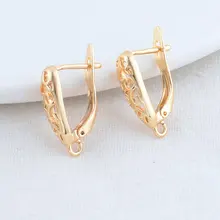 6PCS 11MM 13MM 14K Gold Color Brass Round Earrings Hoops High Quality Jewelry Making Supplies Diy Findings Accessories 