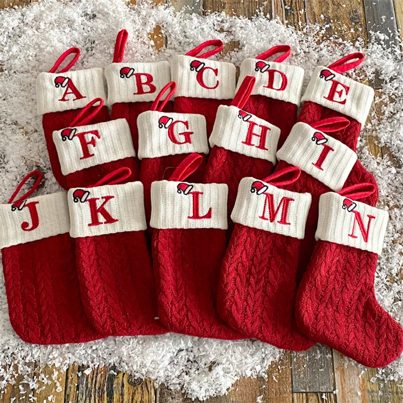 1PC Xmas Socks Christmas Stocking Christmas Decorations Durable High Capacity Candy Bag Decorations Christmas Gift Bag