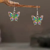 Vintage Colorful Butterfly 2D Flat Acrylic Earrings Exquisite Jewelry Accessories Gift for Girls Summer New Products Accessories