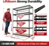5-layer heavy-duty metal shelf, adjustable width size, suitable for warehouse, garage, 47.7 "wide x 18.2" deep x 71.3 "high 2