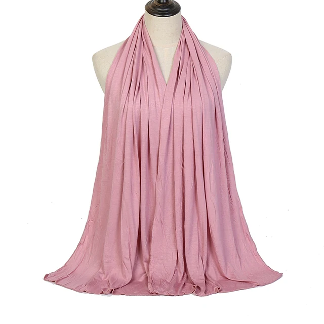 Écharpe Hijab en Jersey de coton Modal de qualité supérieure, châle musulman Long, Turban doux uni, bandeau pour femmes, bandeau africain 170x60cm