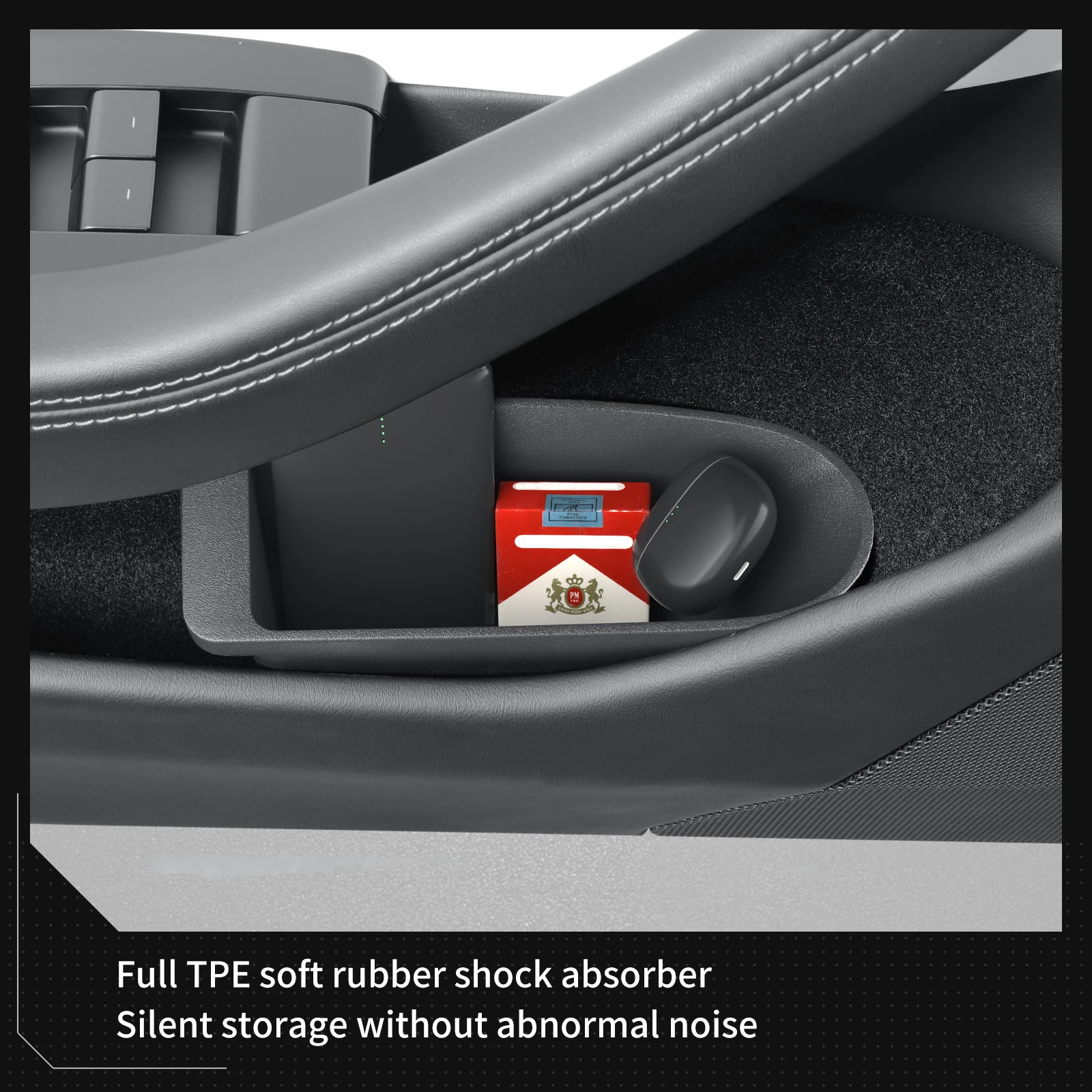 2024 2025 테슬라 모델 3 하이랜드 차량용 앞문 수납함 내부 액세서리 게이트 슬롯 방진 쓰레기 보관함