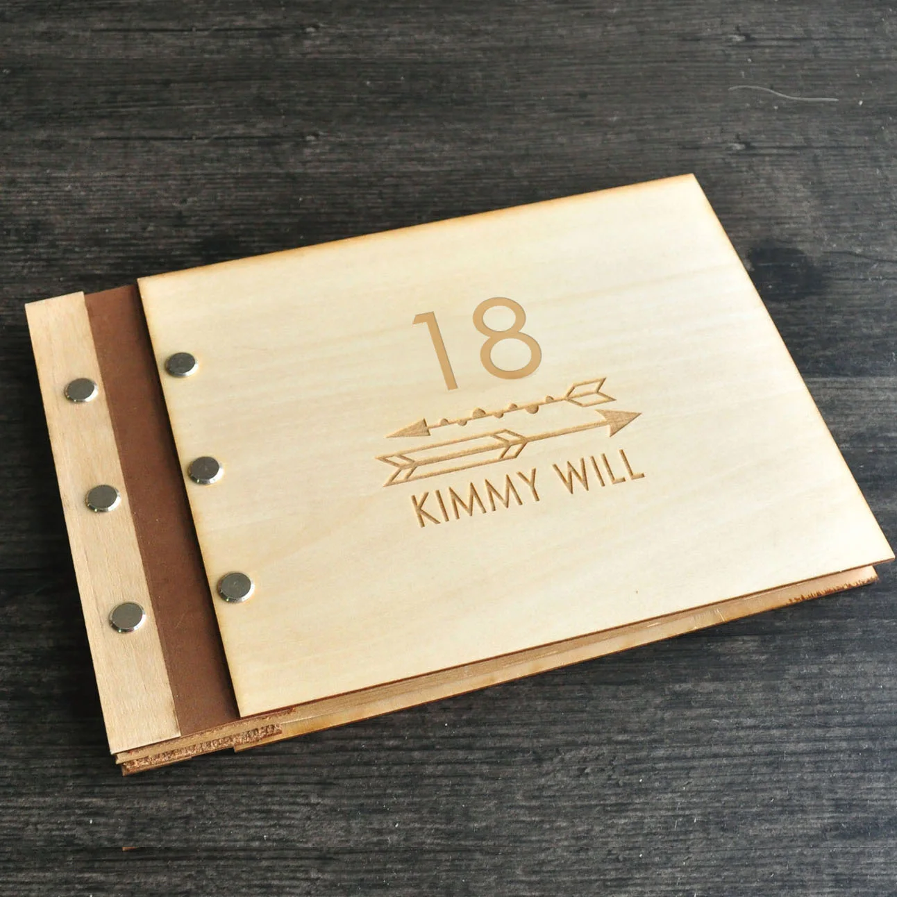Customized Birthday Guest Book Engraved Wooden Guest Book Personalized