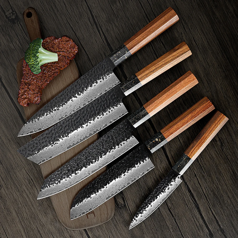

Chefs Cleaver Knife Damascus Steel Sharp Utility Santoku Kiritsuke Slicing Paring Handmade Forged Kitchen Knives Cooking Tools
