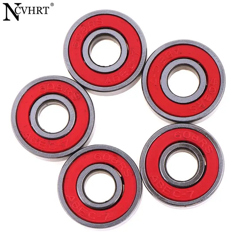 5Pcs Professional ABEC 7 608RS Skate Scooter Skateboard Wheels Spare Bearings Ball Roller Highest Precision Shafts 22x8x7mm ball bearings metal shielded ball bearings linear bearing spherical bearings hybrid ceramic bearing oil bearing bearing needle roller