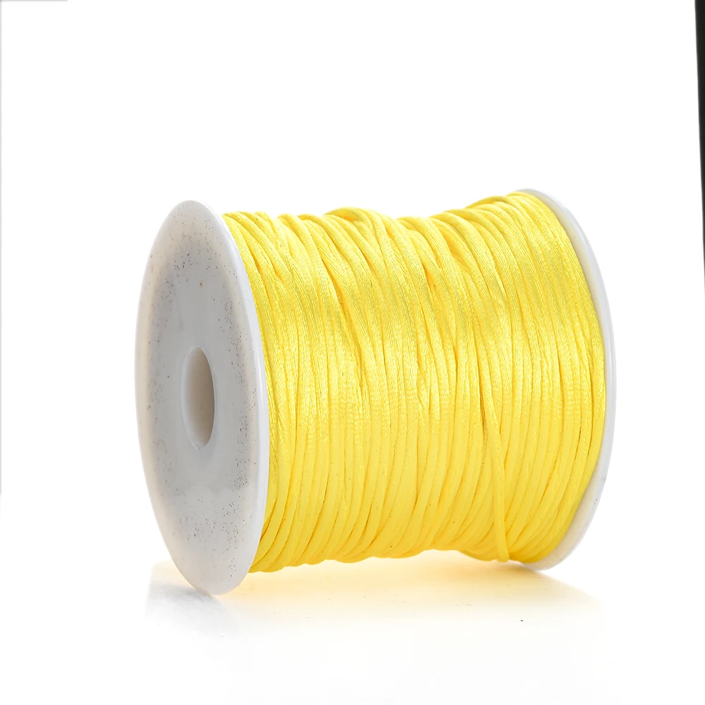 Colorful Nylon Braided Cord for DIY Jewelry and Crafts - 50m/Roll, 1mm Thickness