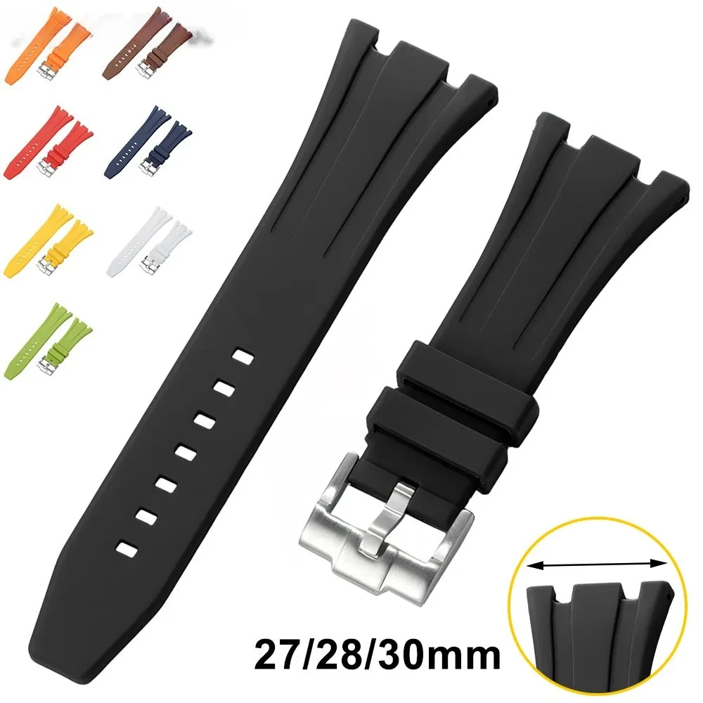 Gumowy silikonowy pasek do zegarka 26mm 27mm 28mm 30mm do AP Royal Oak Offshore 15400 26470 15703, bransoleta do GA2100, akcesoria