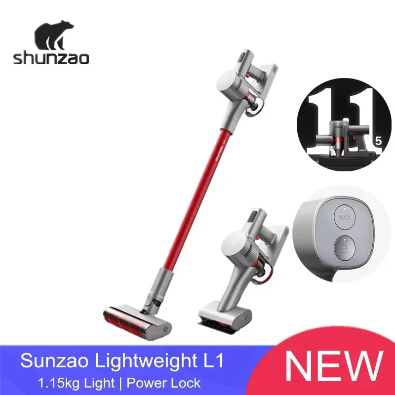 

20000Pa Shunzao Light Weight L1 Handheld Cordless Vacuum Cleaner for House Cleaning 105AW Suction Power Vacuum Cleaner