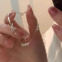 LATS Fashion Sweet Bow Bracelets for Women Girls Sparkling Delicate Ribbon Bowknot Snake Bones Chain Bracelet Party Jewelry Gift - Image 4