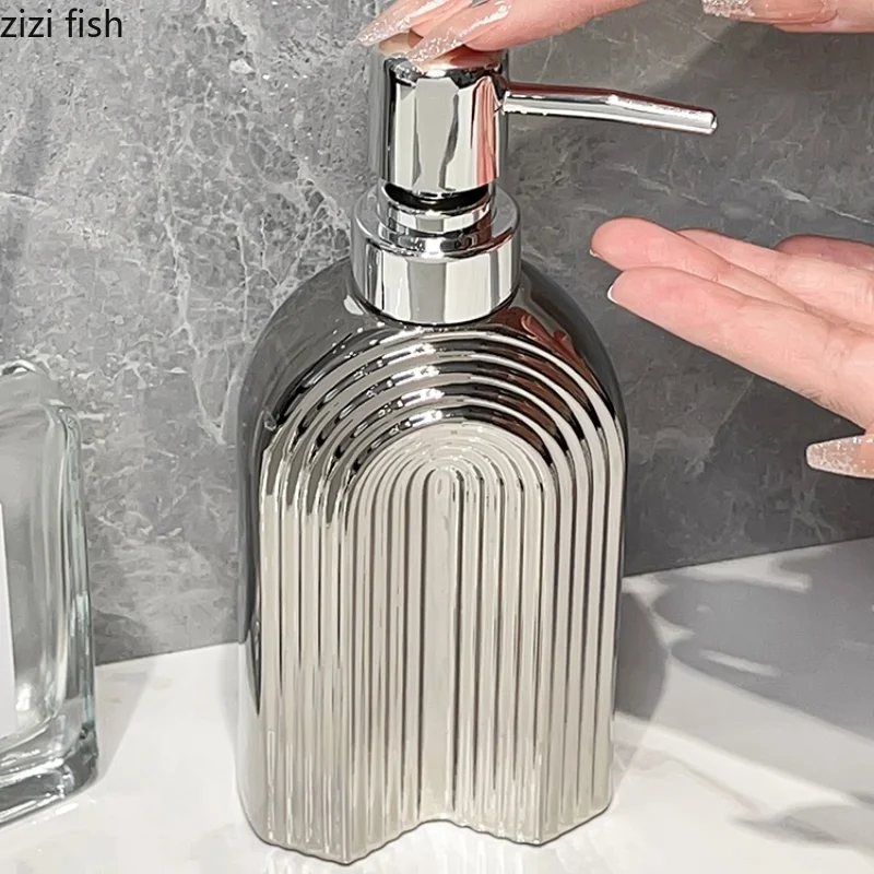 Bathroom essentials ceramic bottle wash soap dispenser hand soap bottle home accessories shower gel shampoo bottles