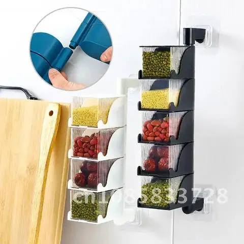 

Spice Bottle Rotating Multi-Layer Kitchen Organizer Storage Rack Wall Shelf Home Seasoning Jar Hanging Salt Shaker Box
