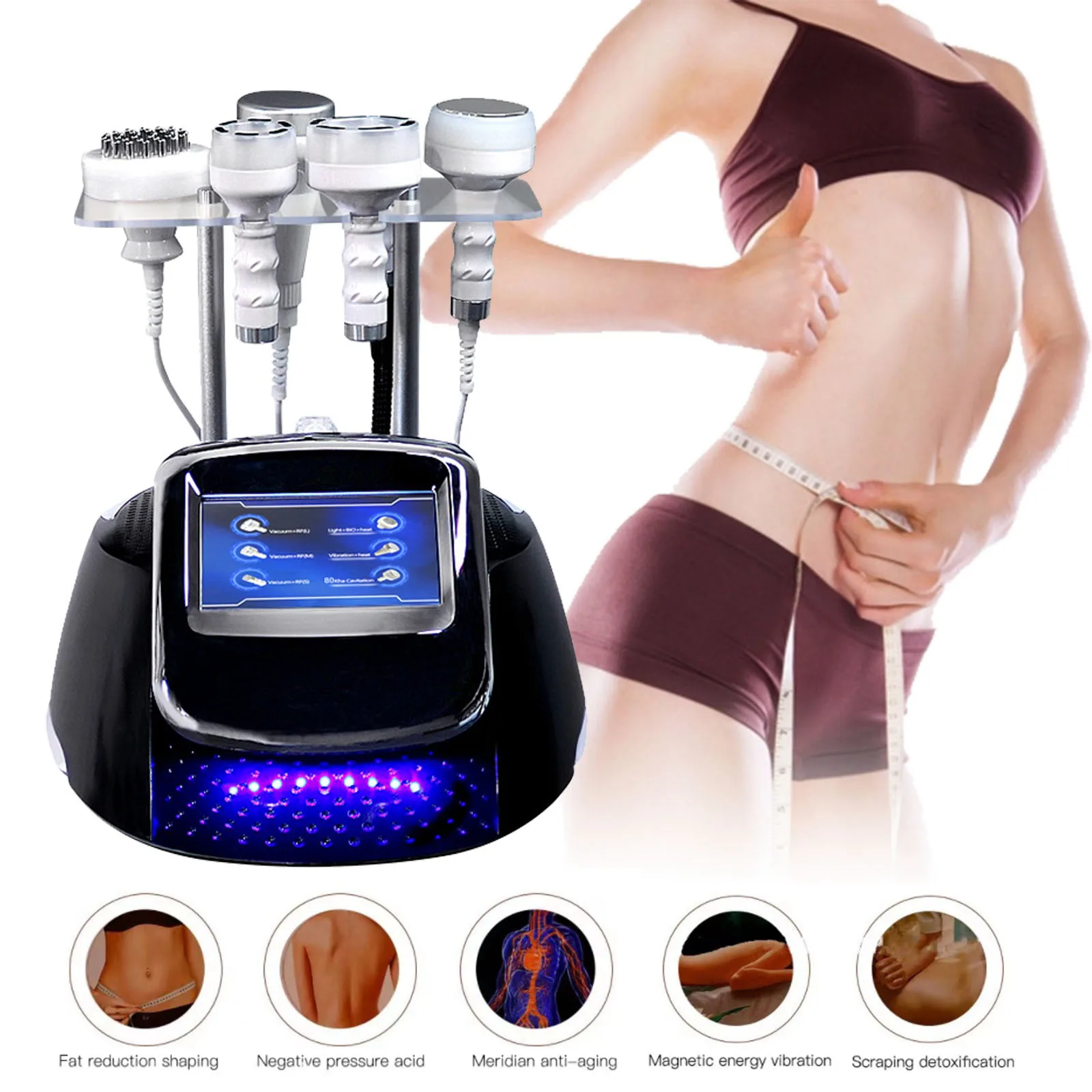 5d 6 In1 Ultrasound 80k Cavitation Rf Ultrasonic Vacuum Slimming Radio