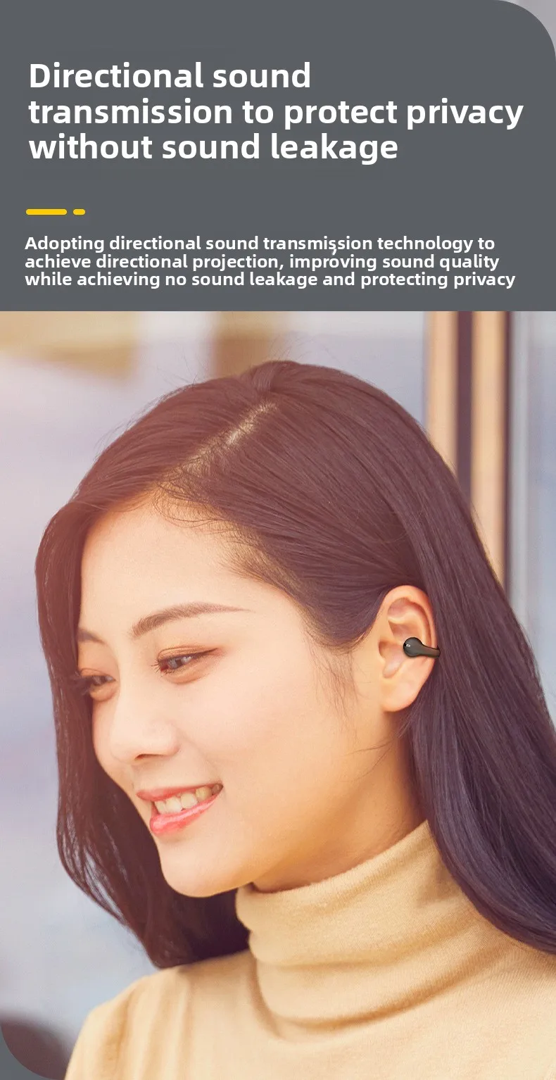 Air conduction pinch ear Bluetooth headphones with jet code noise reduction priv