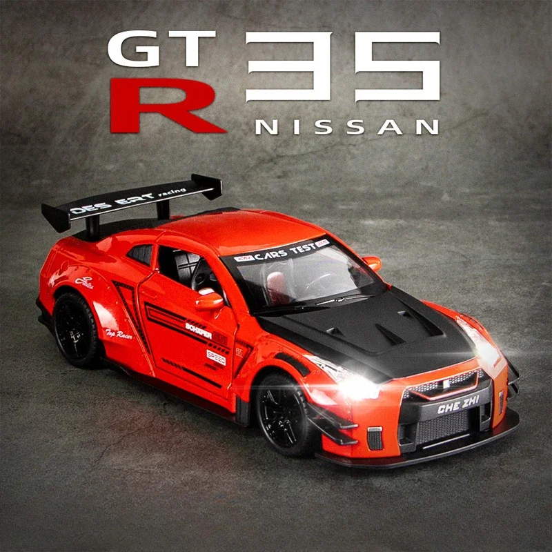 1/24 Big Size Nissan GTR R35 Racing Car Model Alloy Diecast